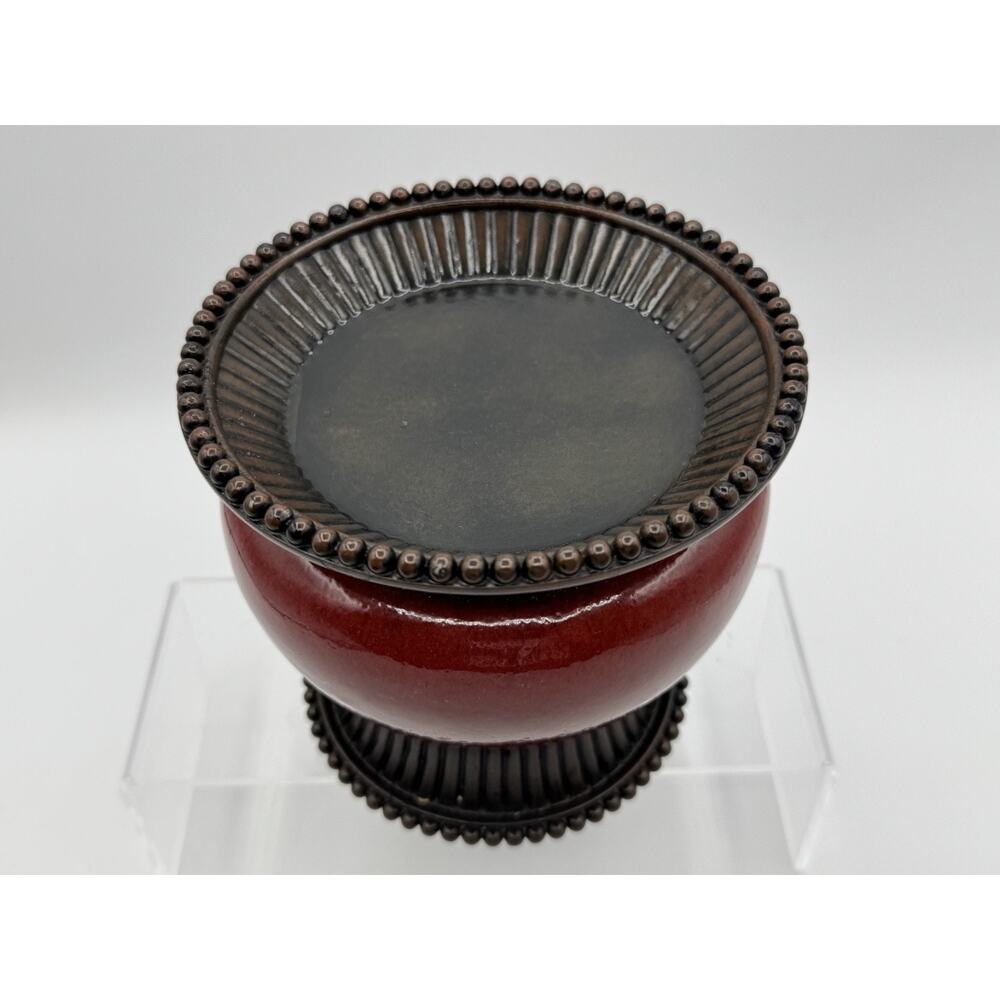 Vintage PartyLite Moroccan Spice Pillar Candle Holder 5" tall x 5 1/2" pre-owned - Picture 3 of 5